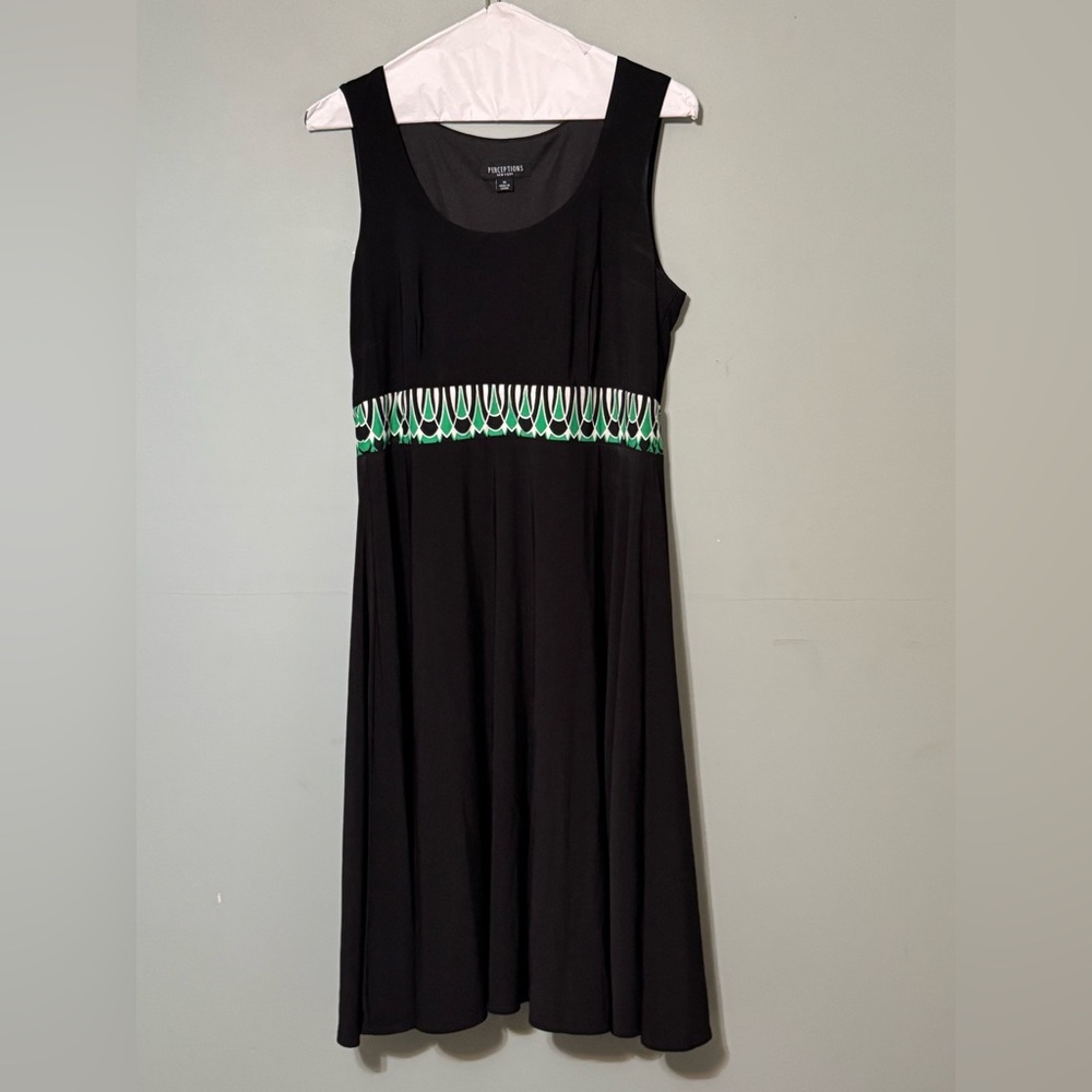 Philosophy Elegant Black Maxi Dress with Green Accents